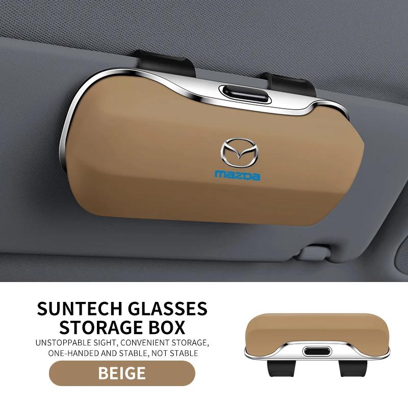 

2025 Hot For Mazda SKYACTIV Axela Atenza CX30 CX5 CX8 CX9 MX5 RX8 Car Visor Sunglasses car Glasses Case Glasses Holder Glasses C бежевий