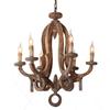 Wooden Candle Chandelier Vintage Lustre Bois Lustre Pendant Chandeliers Lighting Living Room Kitchen Bedroom Retro Light Fixture