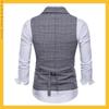 Pánská retro kostkovaná dvouřadá vesta, velká velikost - Business casual vesta na jaro a podzim
