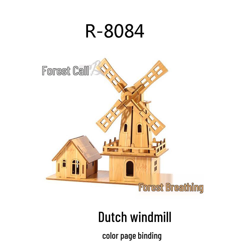 Forest Breath Exquisite Dutch Windmill DIY Model - Intelligent Assembly Educational Toy