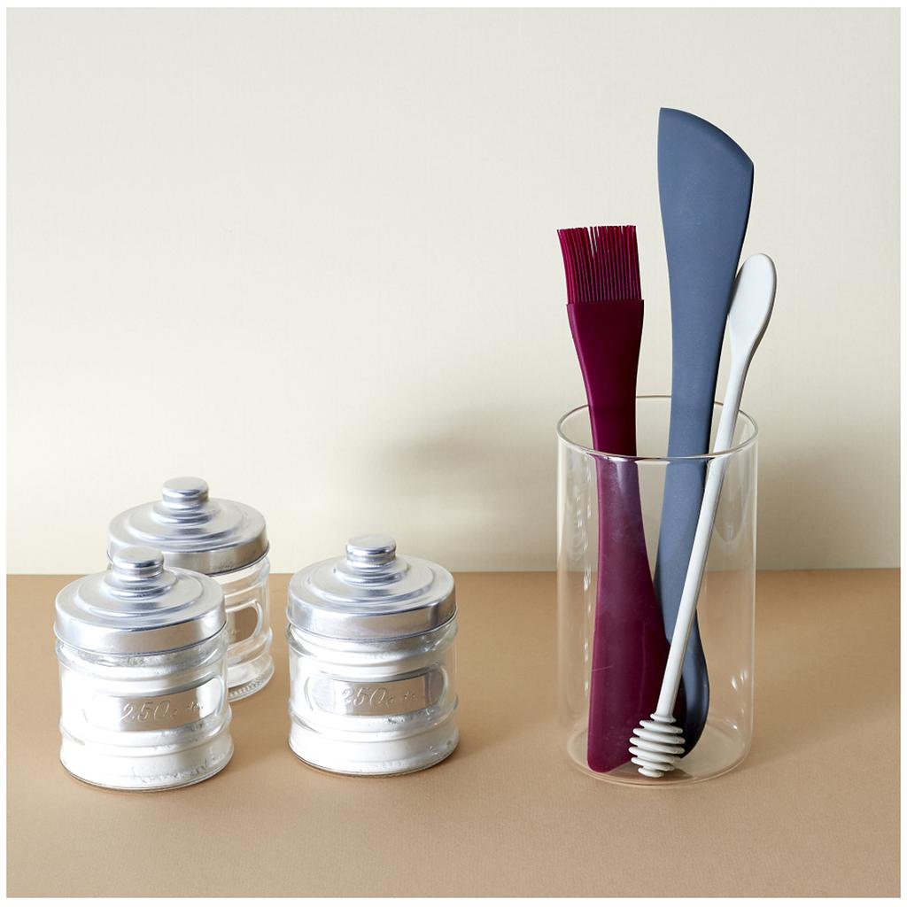 Les Trésors De Lily [A1765] - Pincel-espátula de silicone bordô 'Astuces' 2 em 1 - 26x5 cm