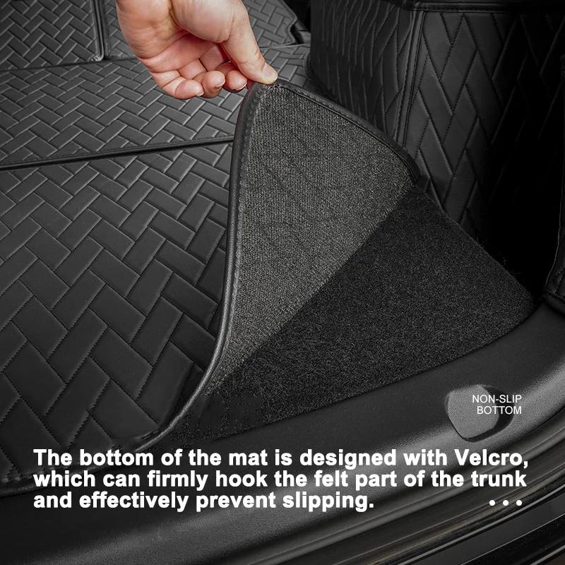 Leather Trunk Mats Fully Surrounded Waterproof Non-Slip Liner Custom Floor Mat for Tesla Model Y 2017 To 2025 Car Accessories