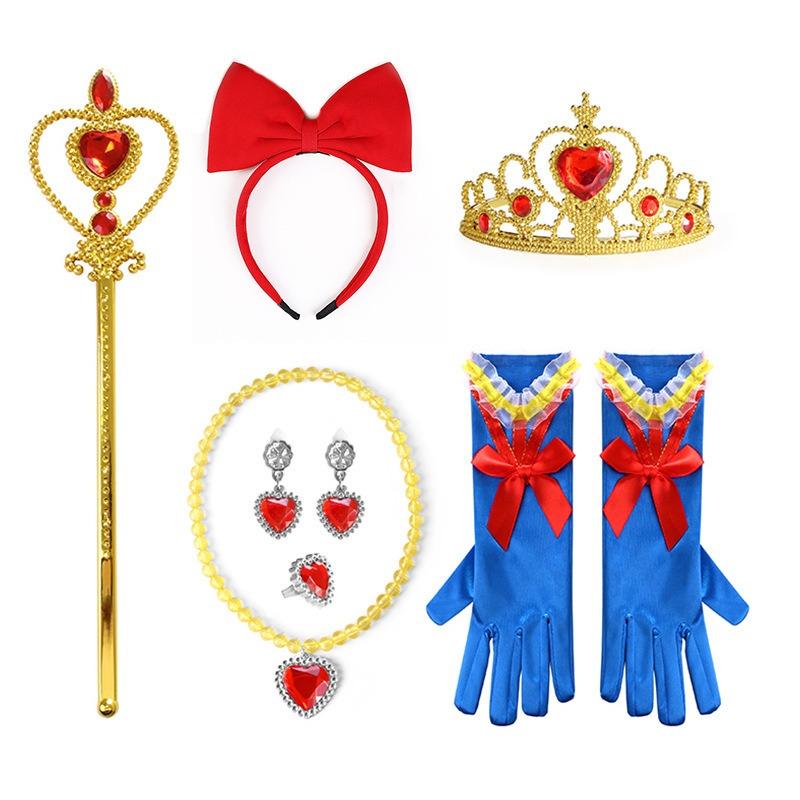 Disney Girls Cosplay Snow White Dress Yellow Luxury Costume with Cape Holiday Party Favor Girls Dress