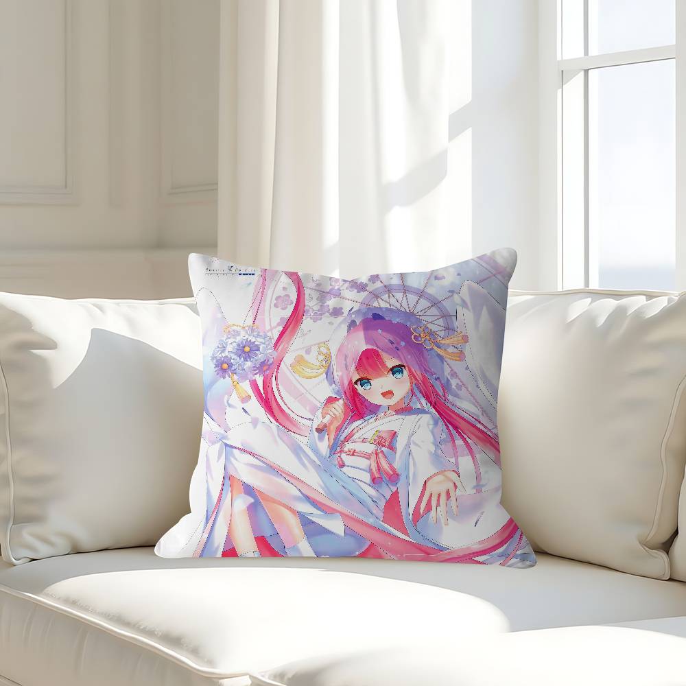 Anime S-Sommar Fickor Kuddfodral Avtagbart Tvättbart Kuddfodral – Hela Säsongen Mjukt Linne