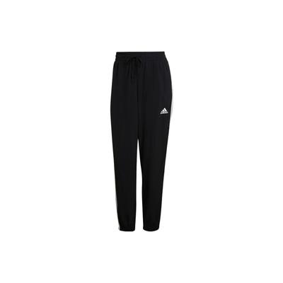 Striped Woven Tapered Casual Nine-Point Retro Sports Pants Women Pants Black HC9155