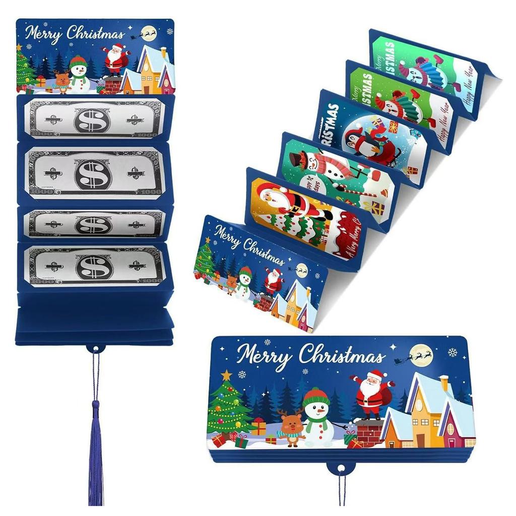New Christmas Santa Claus Money Card Envelope Merry Christmas Decorations For Home 2025 Folding Banknote Card Navidad Noel Natal
