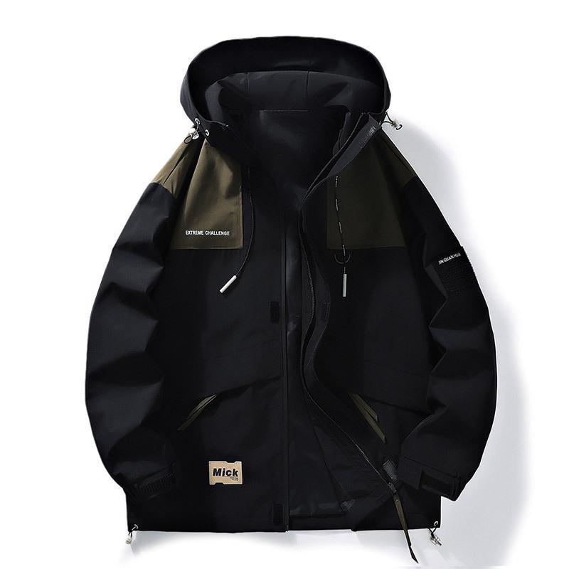 

Men s Fall Jacket Waterproof Windproof Plus Size Retro Cool Hooded Hardshell Coat Chic Casual Street Style L