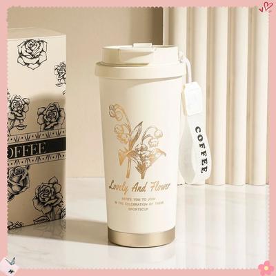 316 Edelstahl Doppelwandig - Getränkeisolierter Kaffeebecher | Schickes & Hochwertiges - Ästhetisches Design | Auto - Freundlicher Strohhalm-Tumbler