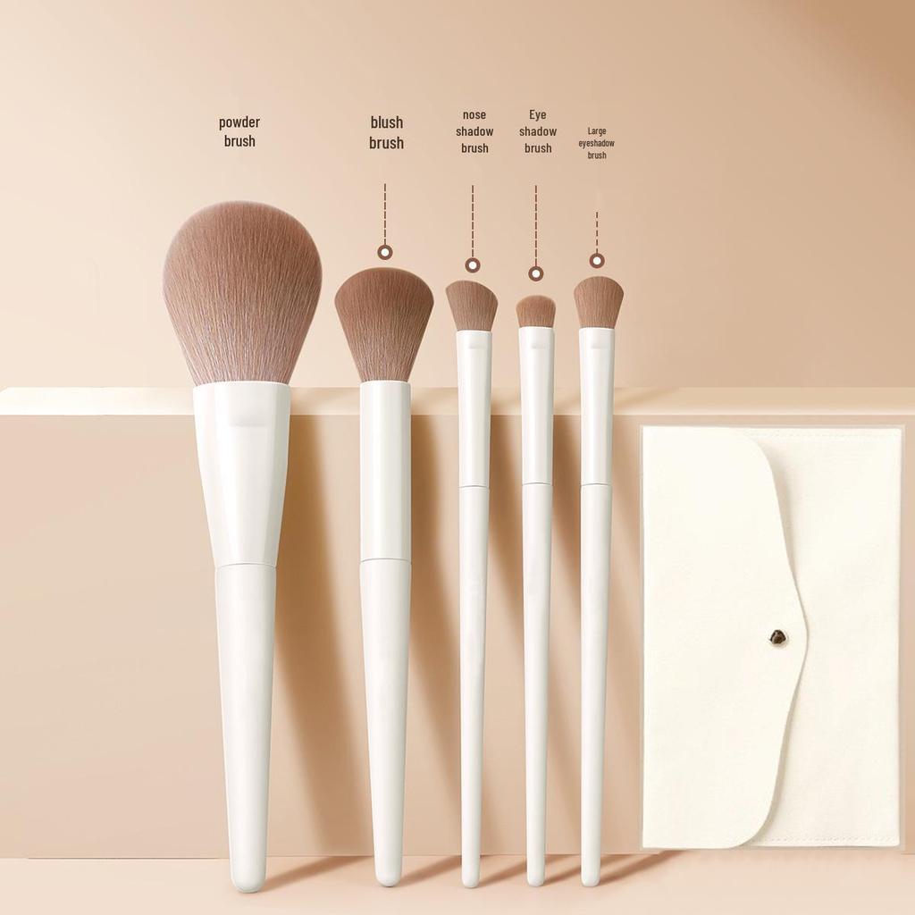 10/12-Piece Milk White Cloud Porcelain Makeup Brush Set