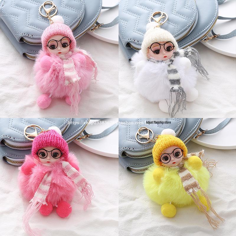 Elf Doll Keychain with Big Eyes - Cute Plush Pendant for Bags, Ornaments, and Gifts for Women.