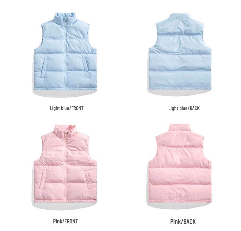 2025 Autumn/Winter Casual Pure Color Warm Down Vest Cape