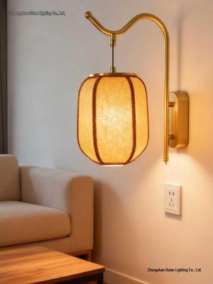 Chinese Song Dynasty Aesthetic Wall Lamp: Retro Parchment Lantern for Bedroom or Living Room