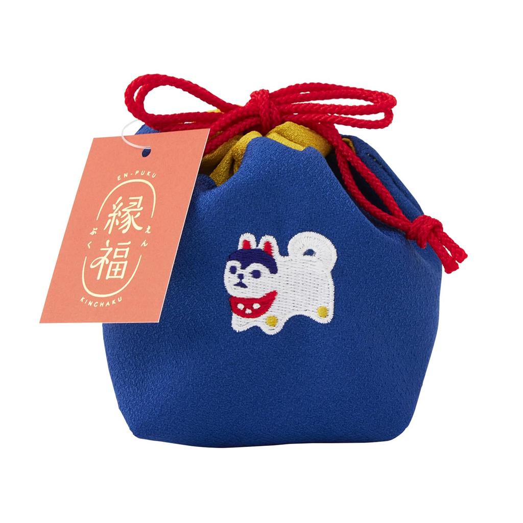 JIKAN STYLE Enfuku Drawstring Made In with a Japanese Perfect for Small and 9cm X 9cm X 61342 Bag, Japan, Pattern, Items, Makeup, Gifts, 7cm,