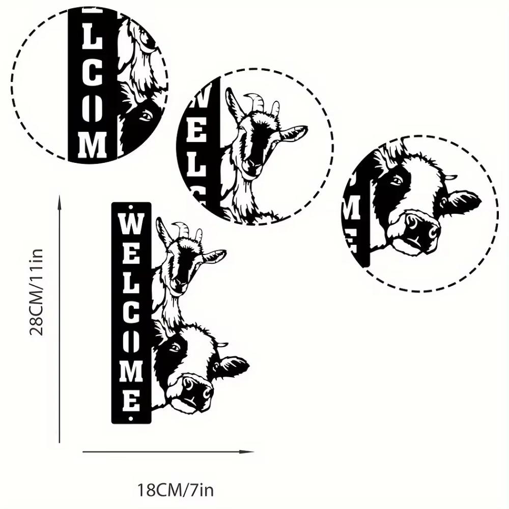 Dekoracyjne znaki i tabliczki na farmę – znaki z krowami, owcami i kozami, znaki powitalne na farmie, sztuka ścienna w stodole, rustykalny wystrój rancza i farmy