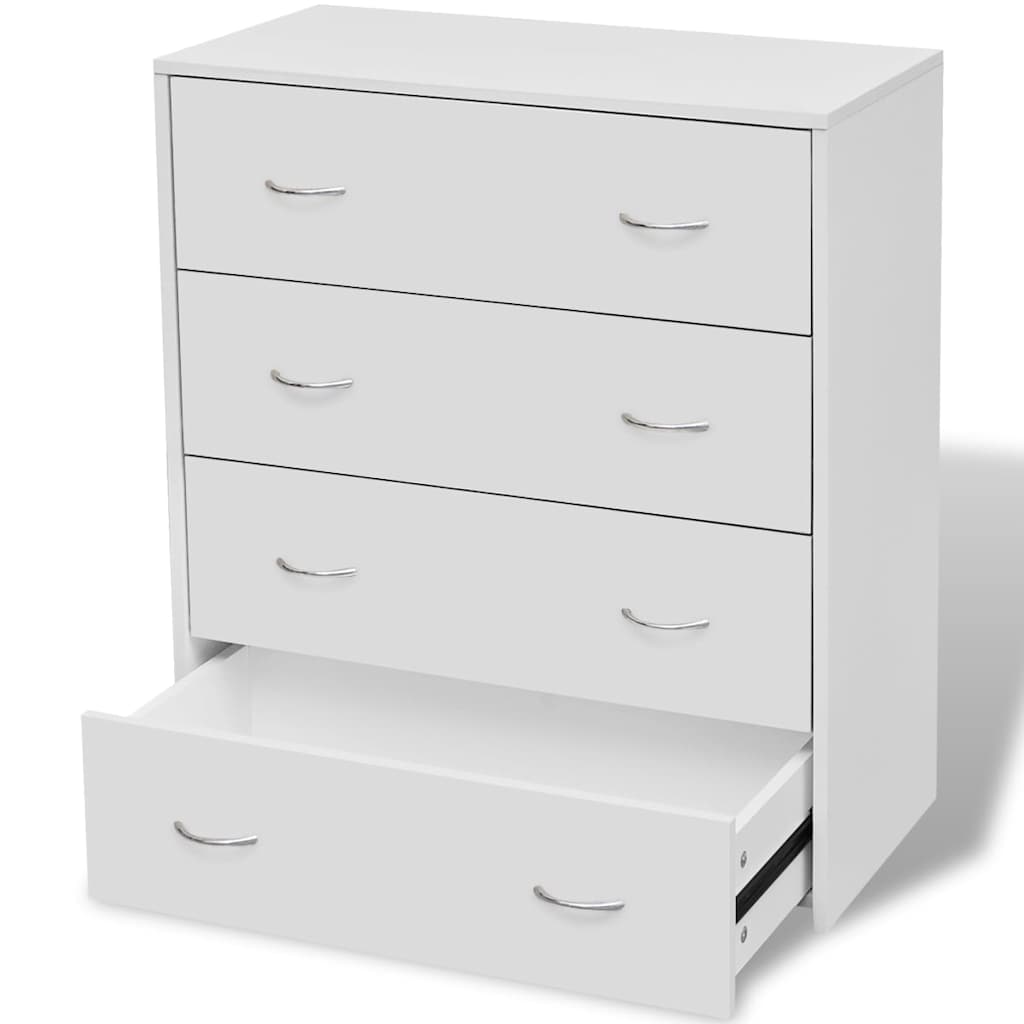 Comodino a 4 cassetti 60*30,5*71 cm Bianco
