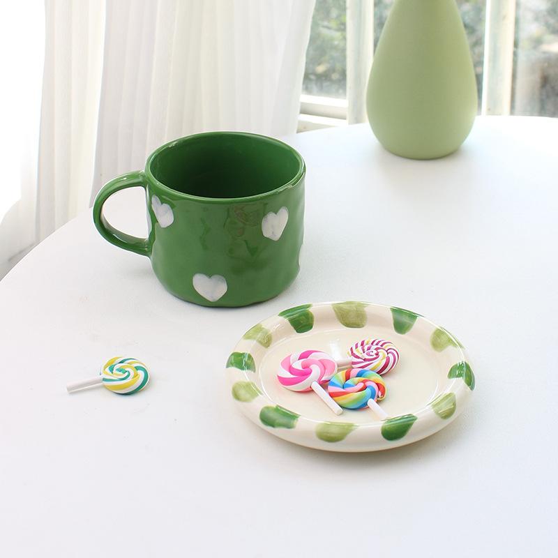 Tazza da Caffè 300ml 10oz con Motivo a Cuore Personalità Creativa Design Unico Tazza in Ceramica con Manico Bel Regalo per Migliori Amiche 1 Pezzo