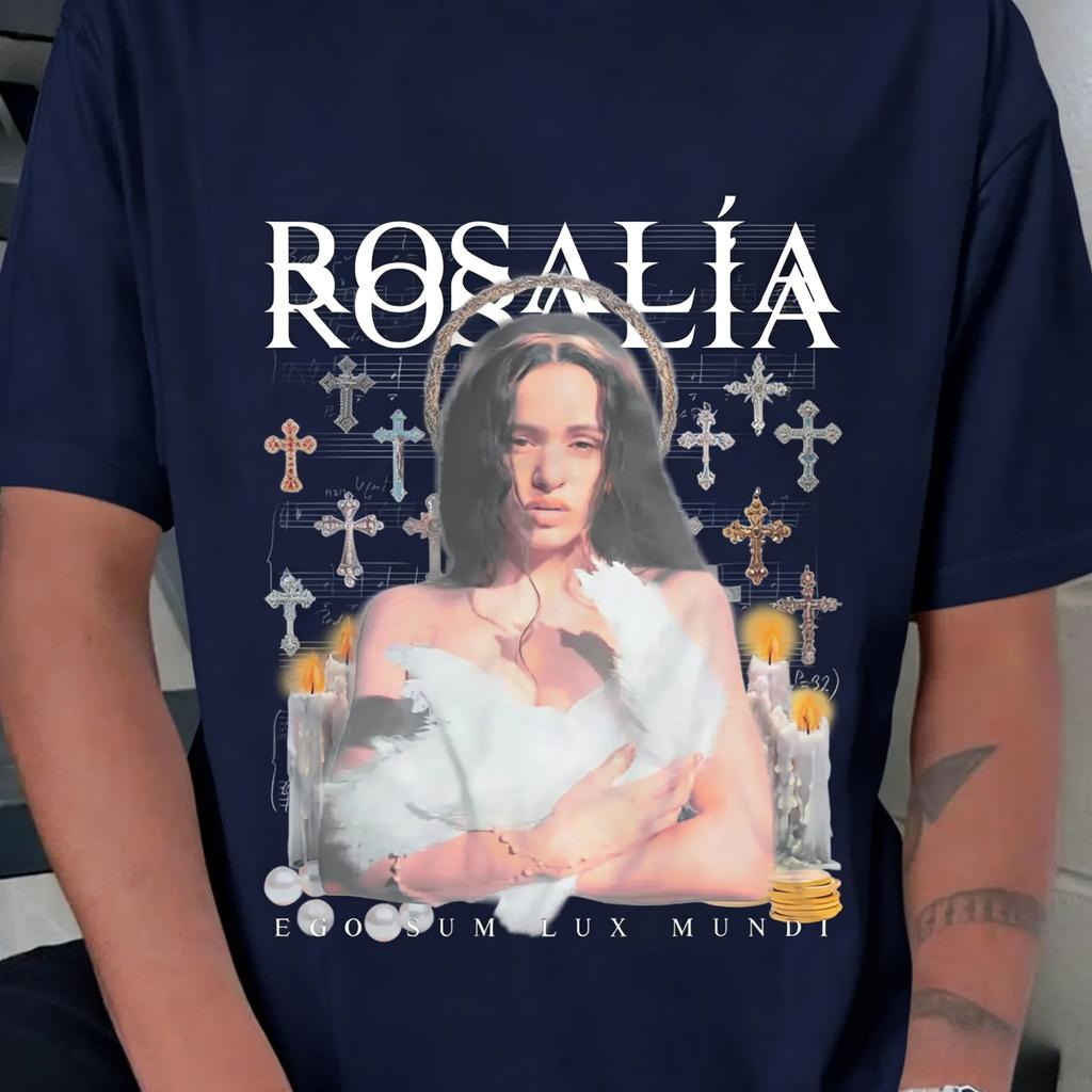 Rosalía Rosalia LUX album trasa 2026 grafika 100% Bawełna unisex koszulka Y2k Styl Hip hop Lato Męska Koszulka z krótkim rękawem prezent dla fana