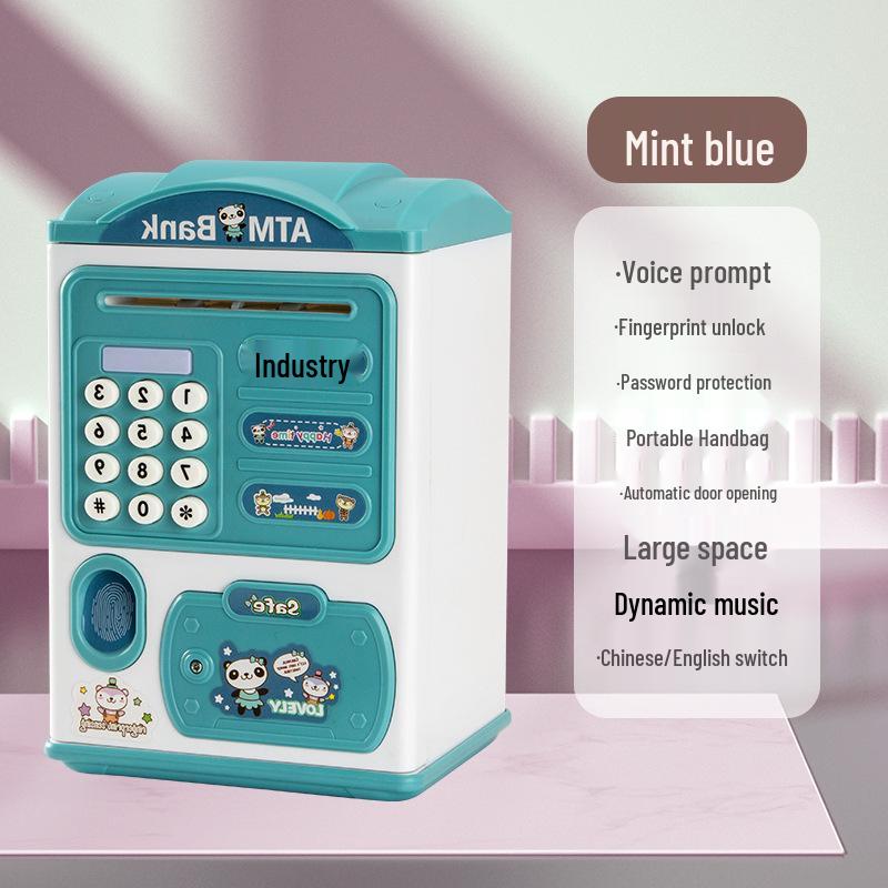 Large Cartoon Piggy Bank with Lock: Automatic Deposit/Withdrawal Savings Jar for Kids, Password-Protected Gift