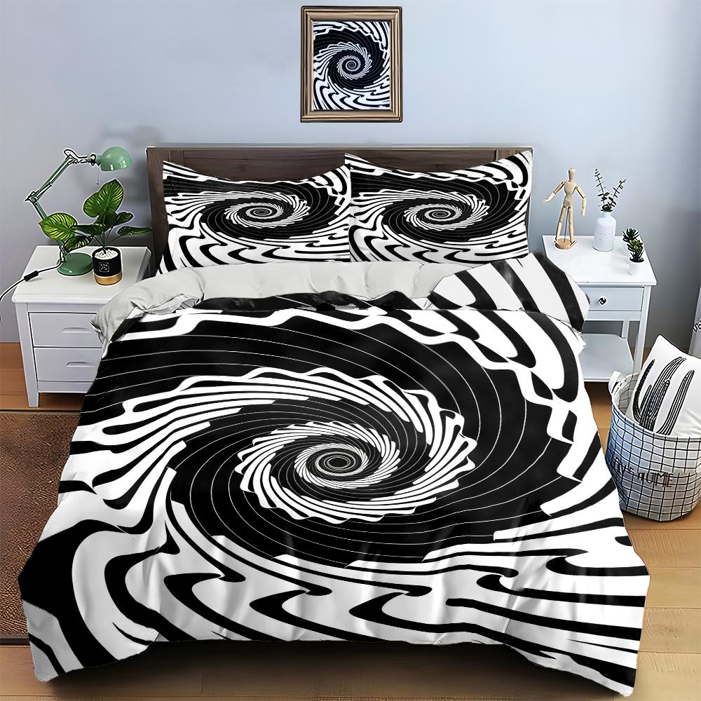 Swirling optical illusion. Bedding Duvet cover sets Duvet covers Pillowcases gifts (1 * Duvet Cover 2 * Pillowcases, without duvet insert)