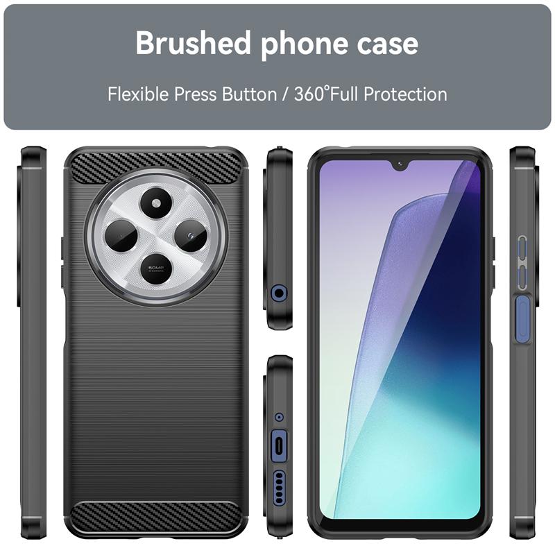 For Poco C75 Case Cover Xiaomi Poco C75 Capa Shockproof Armor Phone Bumper Carbon Fibre Back TPU Soft Cover Poco C75 C 75 Fundas