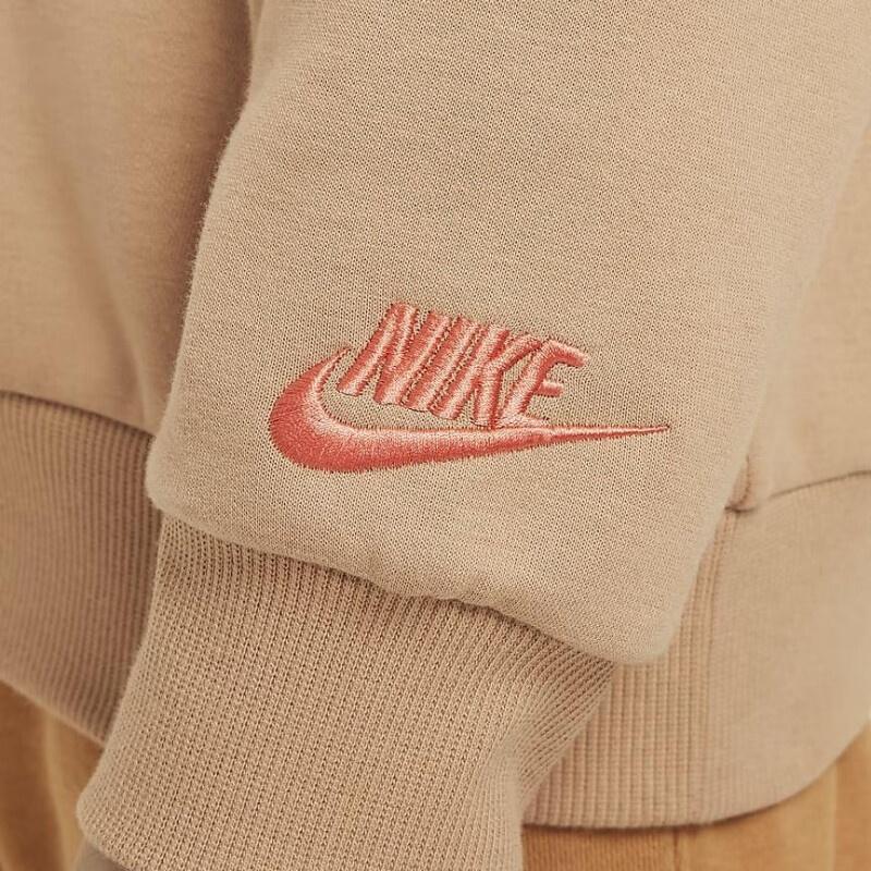 Nike Sweatshirt Sportswear Powder Play Soft Plush Crew Neck Phellodendron Children Aged 3 7 Years Old Kids' HQ7943-200