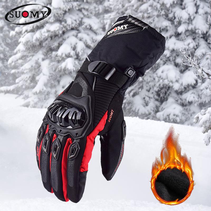 Touchscreen Waterproof Winter Motorcycle Gloves - Warm, Thick, Windproof, and Coldproof for Riders