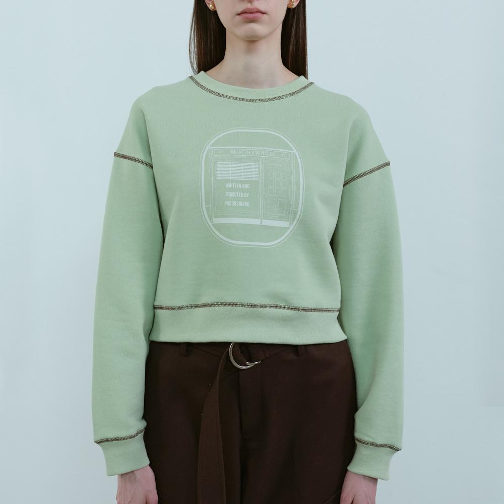 Munseuwodeu Mint Studio Crop Sweatshirt