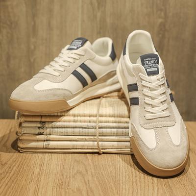 Fashion New Retro Sports and Leisure Board Shoes Little White Shoes First Layer Pigskin Comfortable Soft Sole Versatile Men