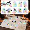 Die-cut Stickers for DIY Projects Gradient Color Ghost Roll Self-Adhesive Cute Halloween Decorative Labels Envelopes Decals Greeting Cards
