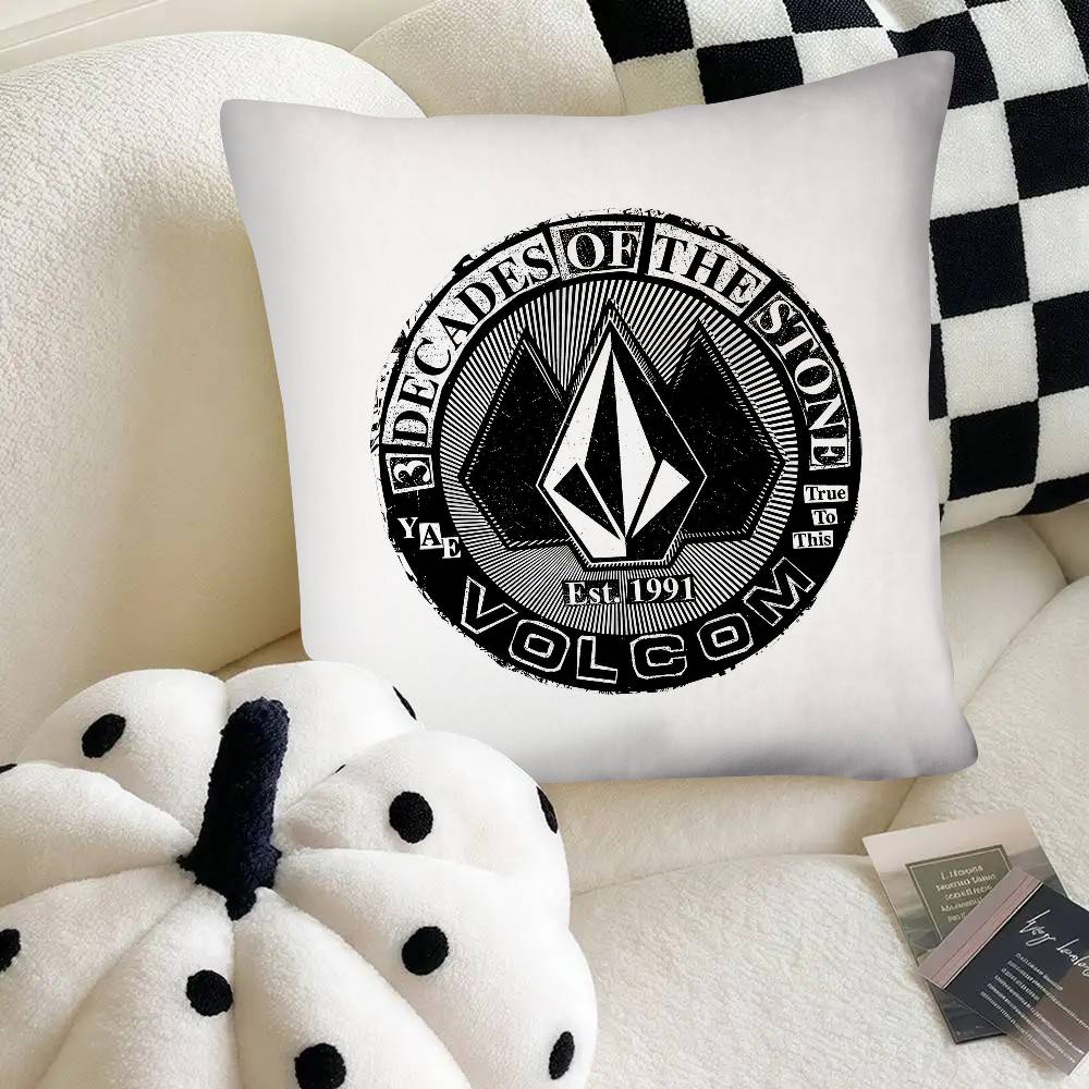Logo Pillow Case Fashion Square Pillowcase Bedroom Sofa Room Ins V-Volcom Decoration Leisure