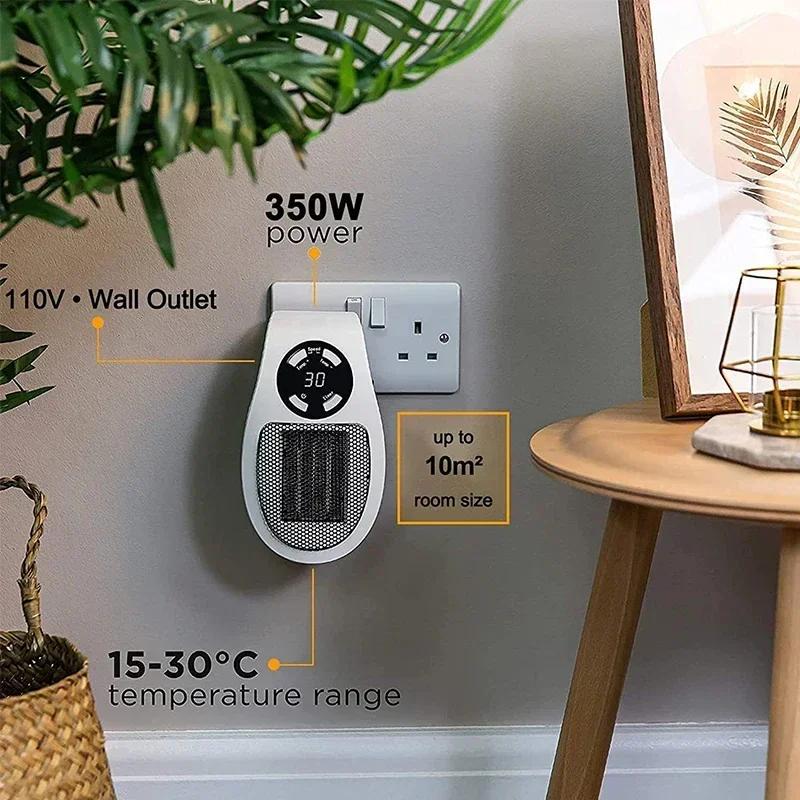 350W Portativ Elektr Isitgich Pult va Devorga O'rnatish bilan, Qishda Uy Xonasi uchun Tez Isitish, Ichki Foydalanish