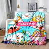 Lankybox Foxy Boxy cute Printed blanket picnic blanket Flannel Warm blanket Soft Cozy Blanket Home travel blanket Birthday Gift