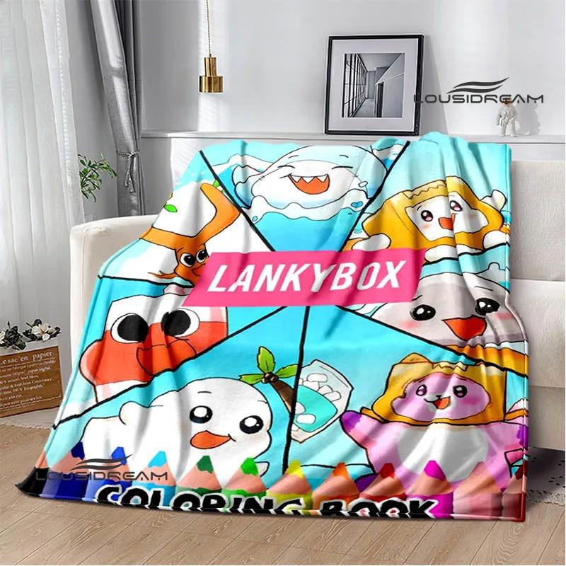 Lankybox Foxy Boxy cute Printed blanket picnic blanket Flannel Warm blanket Soft Cozy Blanket Home travel blanket Birthday Gift