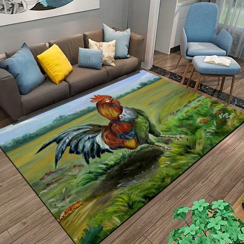 

Килим із візерунком півня та курки. Килимок для вітальні. Килимки для спальні. Диван. Придверний килимок. Нековзкий килимок для домашнього журнального столика. 80x120cm