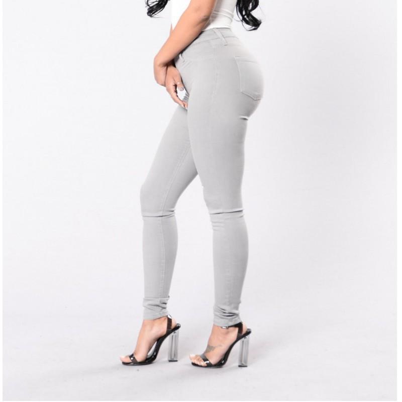 Womens High-Waisted Stretch Slim Fit Denim Jeans Pencil Pants Casual Office Wear
