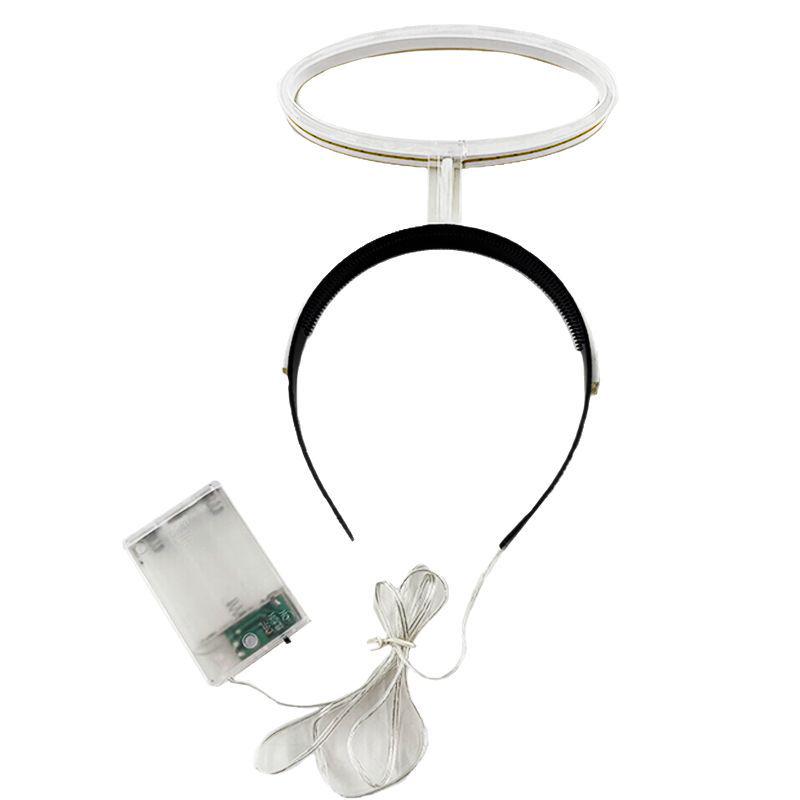 LED Neon Angel Halo Light-Up Headband for Christmas, Halloween, Concerts, Decoration, and Costumes