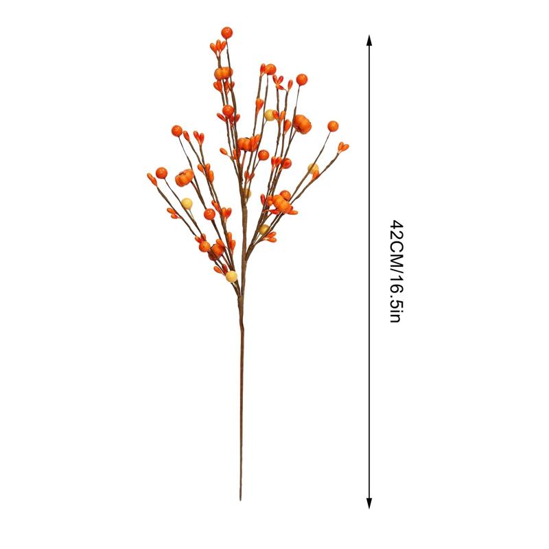 Thanksgiving Harvest Decoration Accessories Artificial Maple Leaf  Berry Stems Fake Flower Plants Centerpieces For Tables