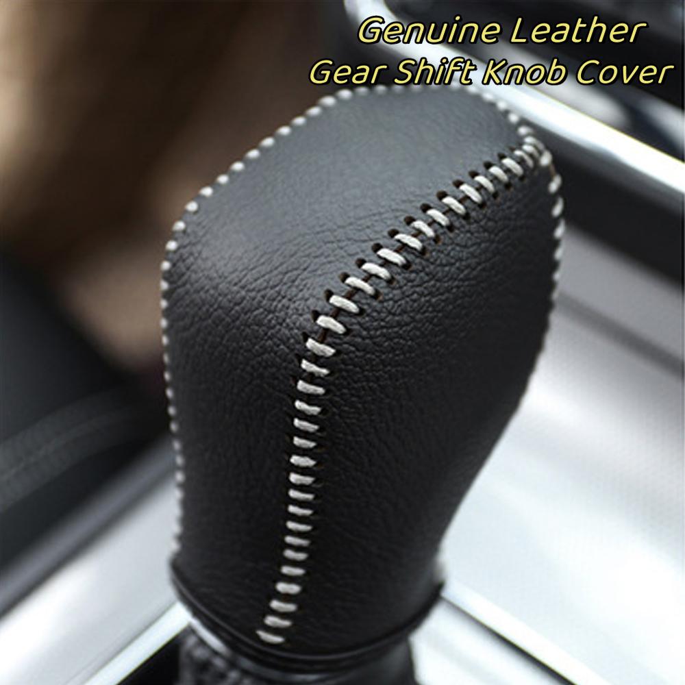 Genuine Leather Car Gear Head Shift Collars Gear Knob Cover for MG ZS MG6 MG3 for Roewe RX5 AT Interior Accessories