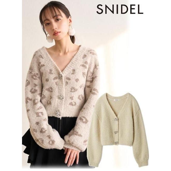 (Sale 60% OFF) snidel / Snidel Bijou Ribbon Short Cardigan 25 Fall/Winter. SWNT255109