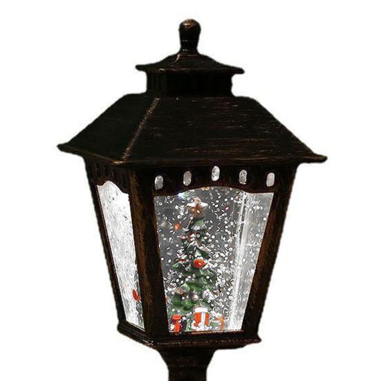 Christmas Snow Globe Stearinlys Lampe Batteridrevet nifsende spinnende vann Glitrende snømann Juletre Nattlys