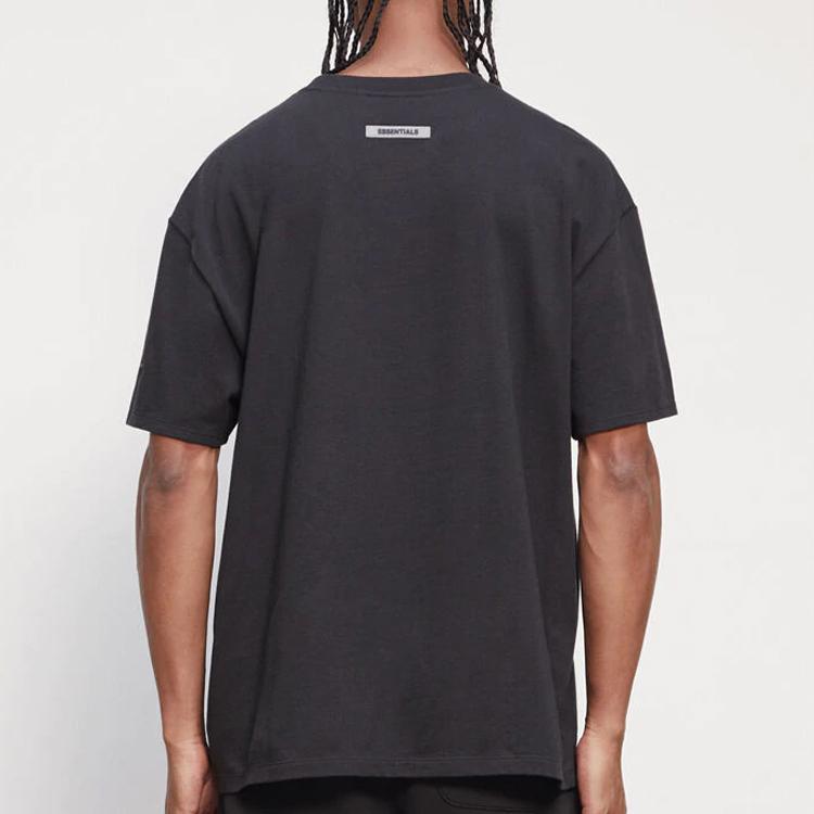 Fear of God Essentials Short-Sleeve Drop Shoulder Tee FW20 Unisex Tops Black FOG-FW20-344