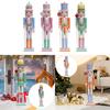 Wooden Nutcracker Ornament Decorative Collectible Craft Christmas Decoration Tabletop Decoration Nutcracker Figurine for Home