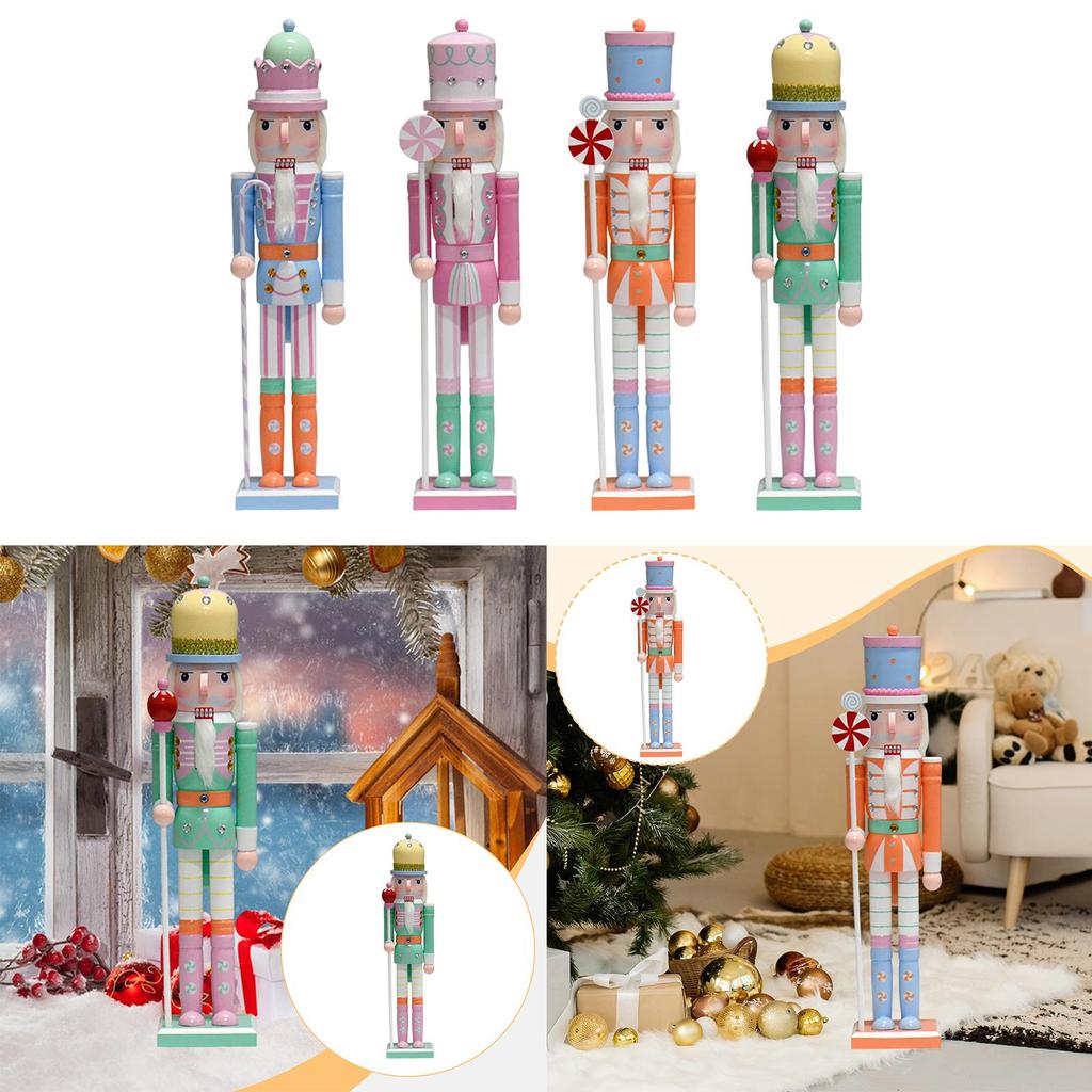 Wooden Nutcracker Ornament Decorative Collectible Craft Christmas Decoration Tabletop Decoration Nutcracker Figurine for Home