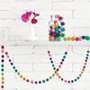 Rainbow Felt Ball Garland:30Colorful Pom Poms, 6.56 Feet Long, Handmade Party Decoration for Wall Or Christmas Tree