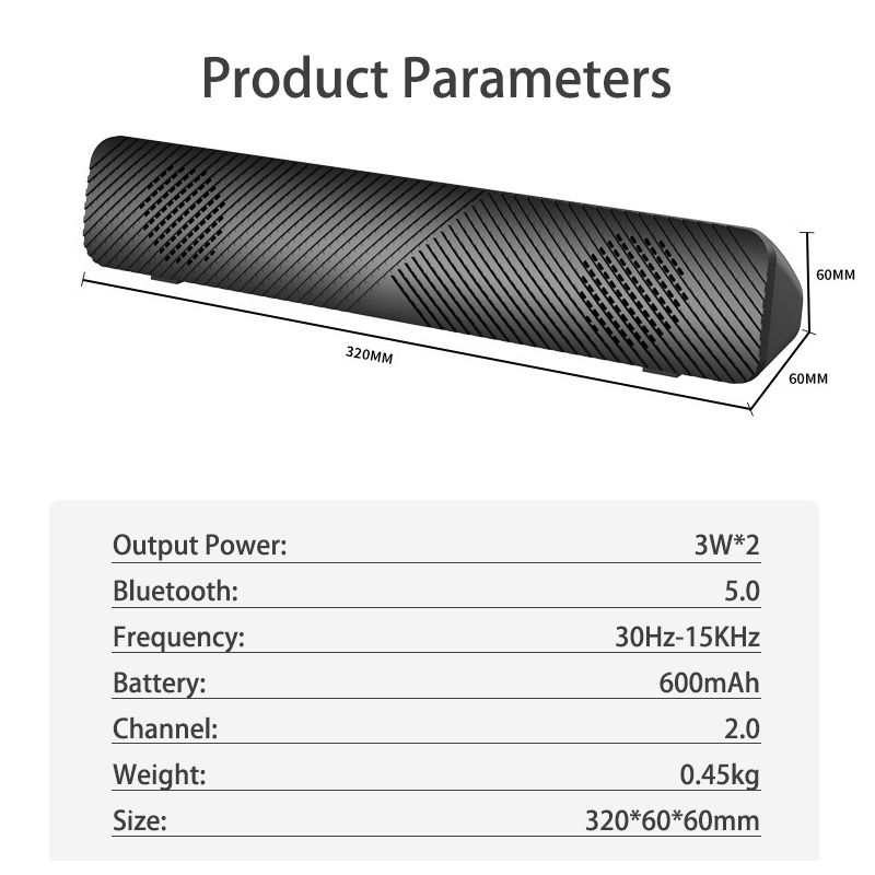 Bluetooth Smart Speaker for Computer - PC Speaker with Bluetooth Connection, AUX Playback, Rechargeable Battery - Enhanced Sound Experience