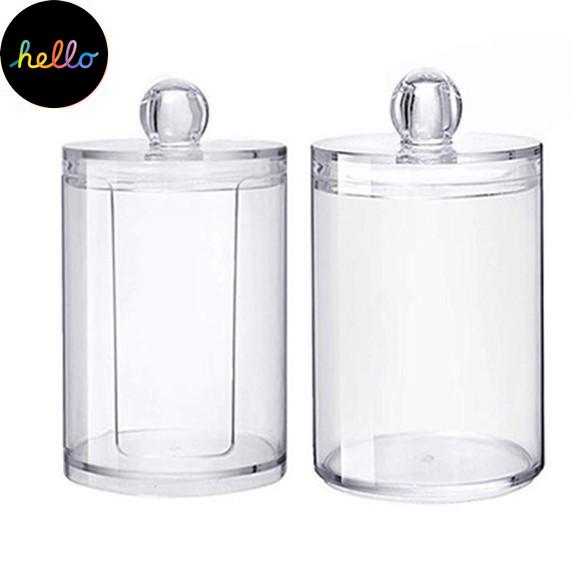 Multifunctional Round Receive Box Makeup Cotton Swab Storage Box Transparent Container Household Products Bathroom Desktop Combined