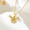 Sweet Zircon Bow Necklace - Women’s Titanium Steel Design