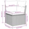 Garden Sofa Set with Cushions and Storage Black Poly Rattan