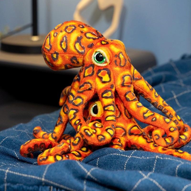 Leopard Octopus Print Plush Toy Simulated Octopus Decompression Props Doll Gift