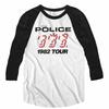 The Police 1982 Tour White/Black Adult Baseball Raglan T-Shirt